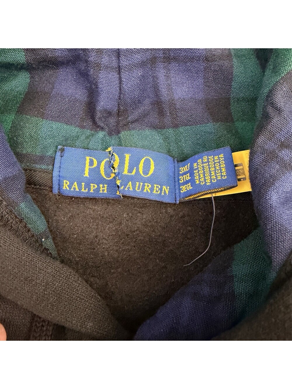 Polo Ralph Lauren Black Gold Chenille Big Pony Hoodie Men’s Size 3XLT B&T NWOT - Picture 5 of 6